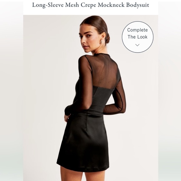 Abercrombie & Fitch Tops - Abercrombie and fitch Long-Sleeve Mesh Crepe Mockneck Bodysuit